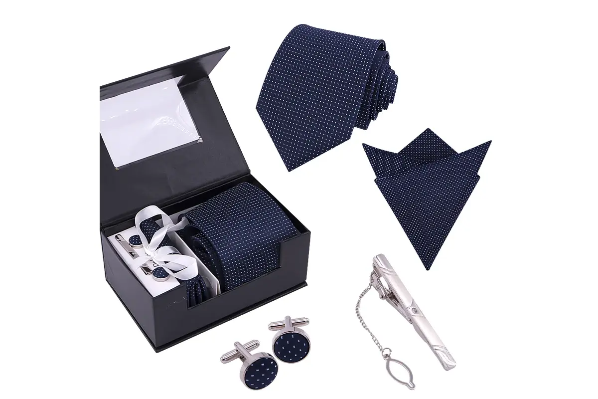 Necktie presentation with a gift box