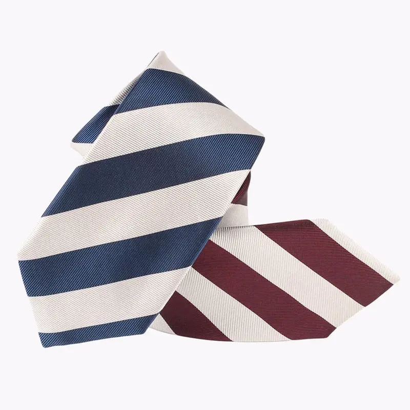 Navy and burgundy striped neckties