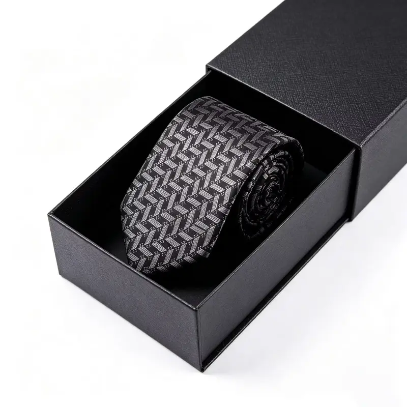 Necktie presentation with a gift box