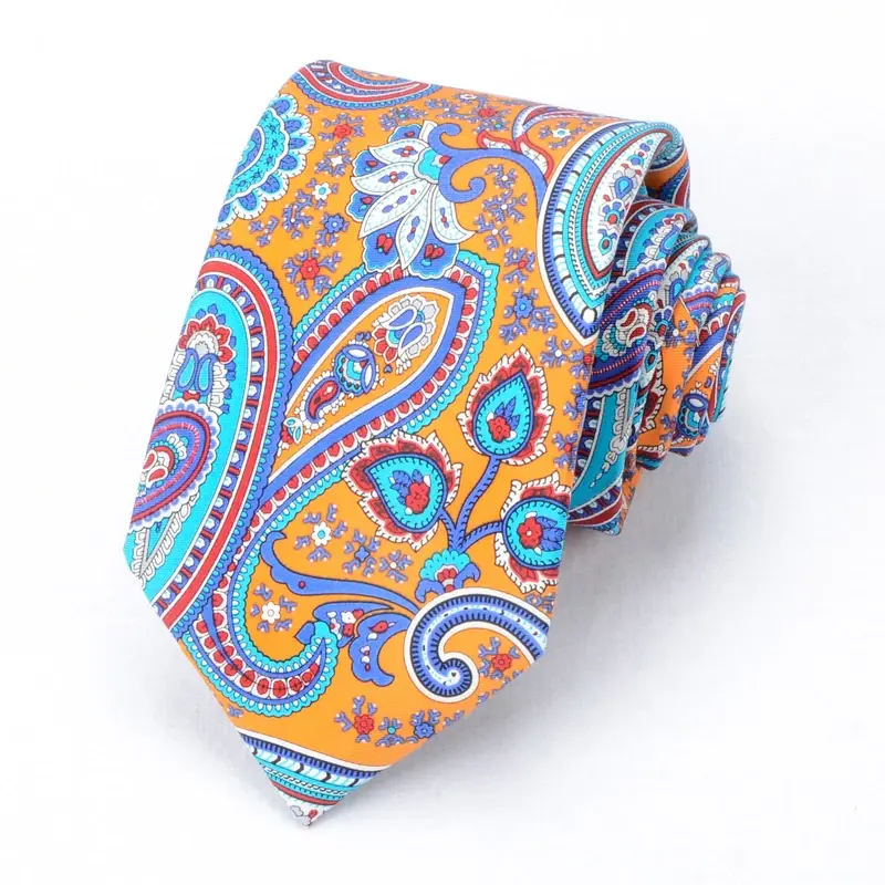 Brightly colored paisley necktie