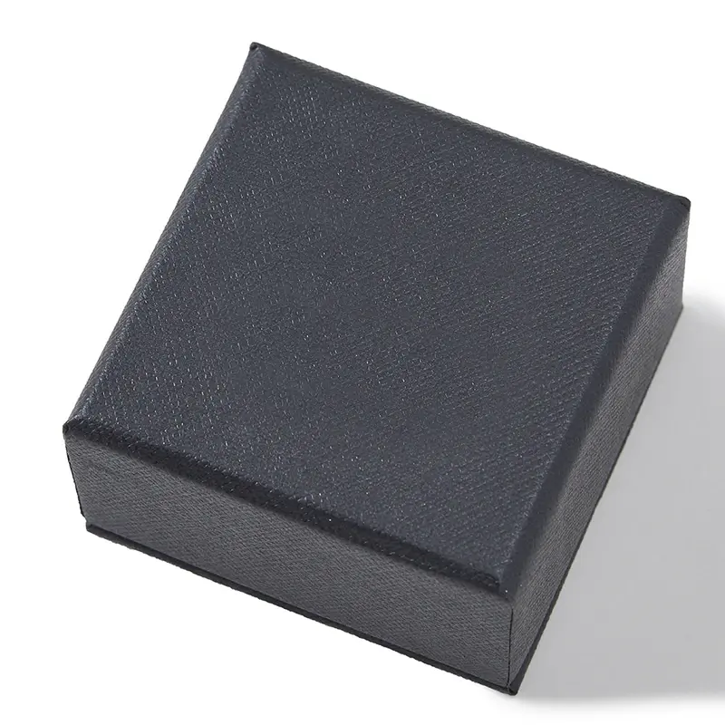 Closed black textured presentation box