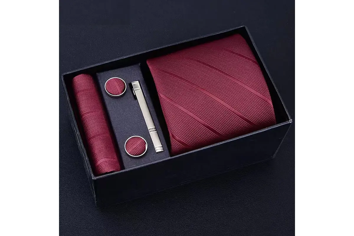 Necktie presentation with a gift box