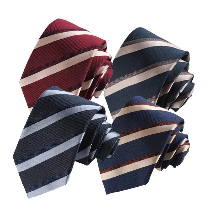Assorted neckties with diagonal stripes