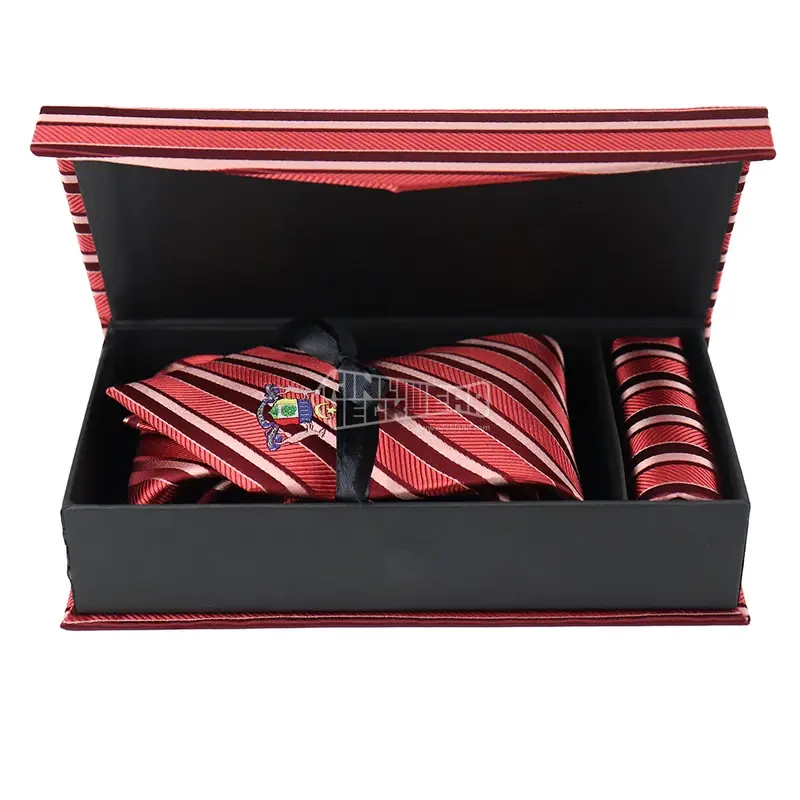 Necktie presentation with a gift box