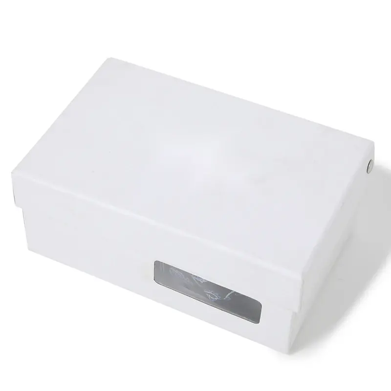 White presentation box with a clear window