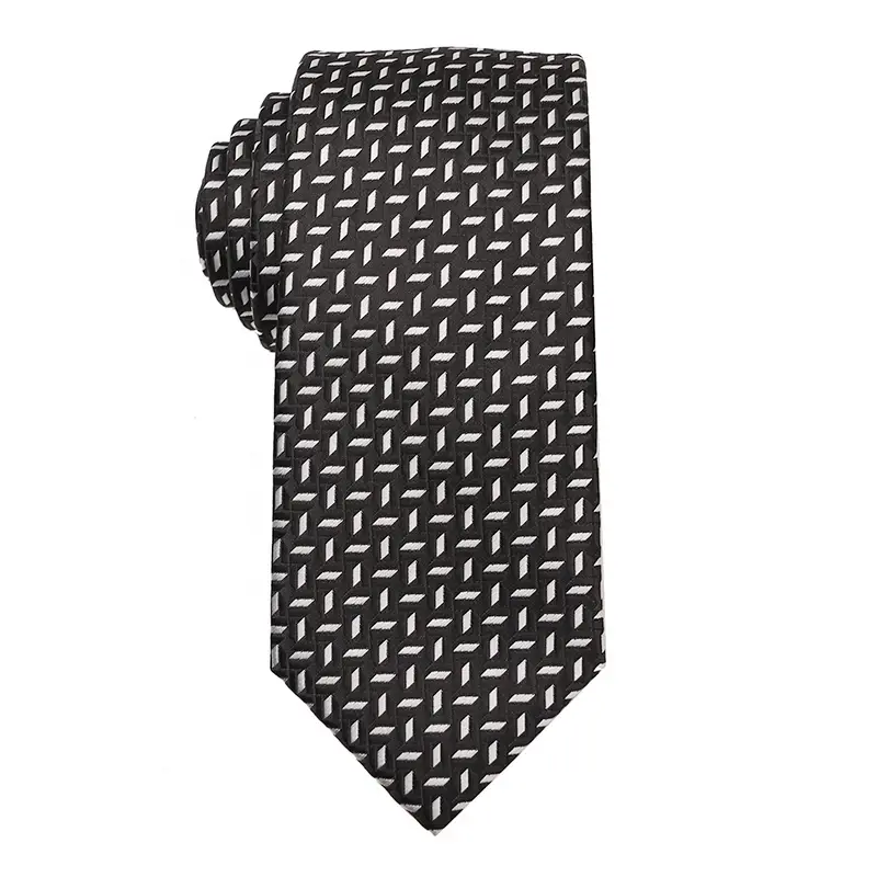 Black and white patterned necktie